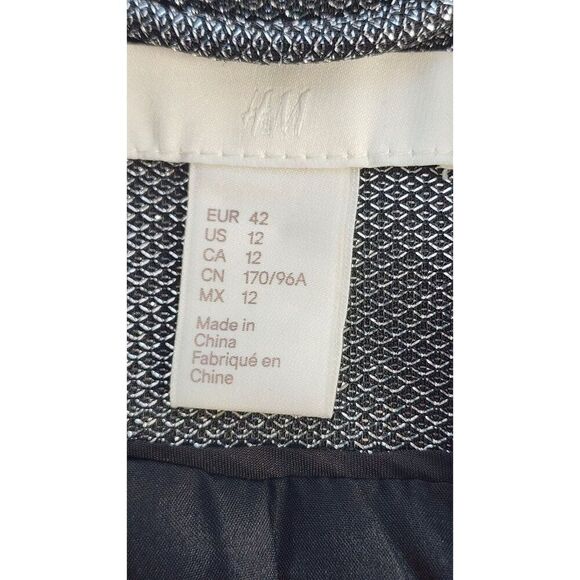 H&M Women's Silver Suit Jacket Size 12 - Picture 4 of 8